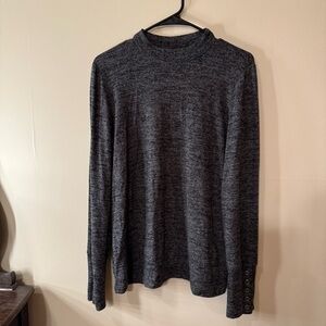 Rafaella Gray Long Sleeve Tee with Mock Turtleneck